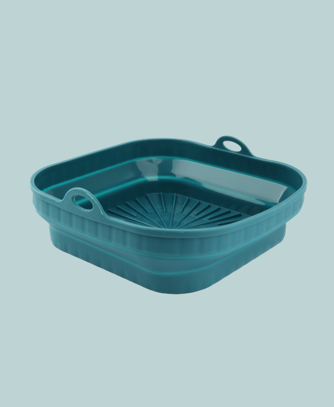 MyWave MWMEN-FRE Molde de Silicona Plegable para la Freidora de Aire Cuadrado de color Azul